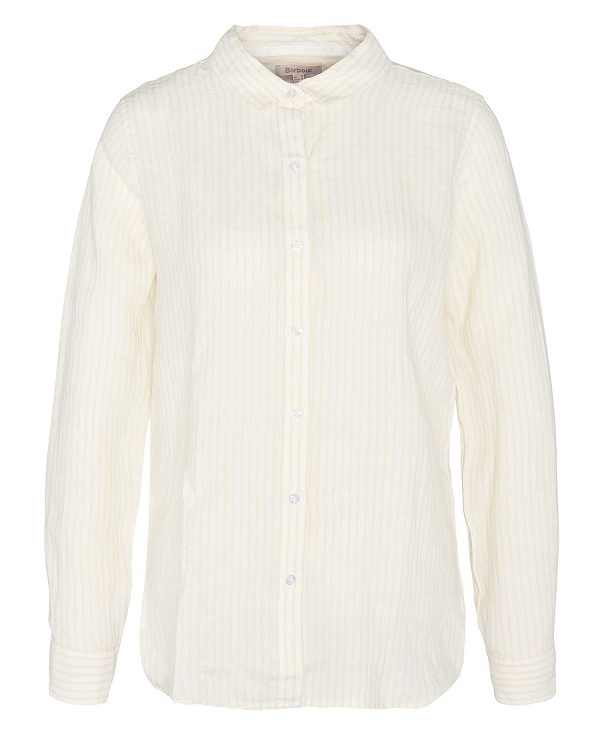 Barbour Marine Relaxed Long-sleeved Shirt Lemon Souffle | BABO89479