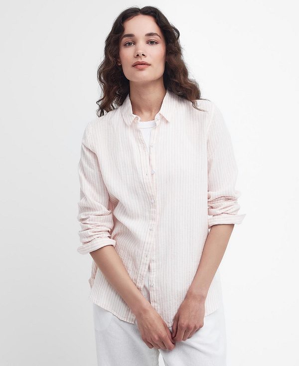 Barbour Marine Relaxed Long-sleeved Shirt Pink | BABO89480