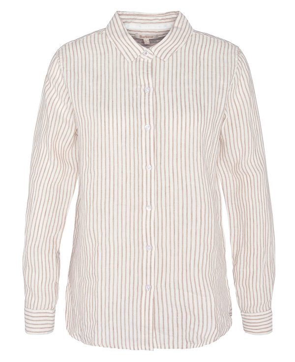 Barbour Marine Relaxed Long-sleeved Shirt Tannin Stripe | BABO89481