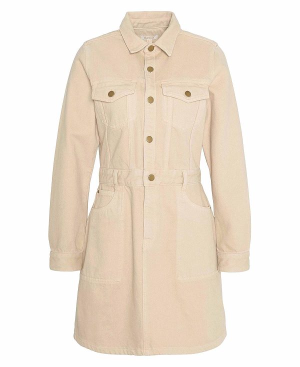 Barbour Marnie Denim Mini Dress White Pepper | BABO89656