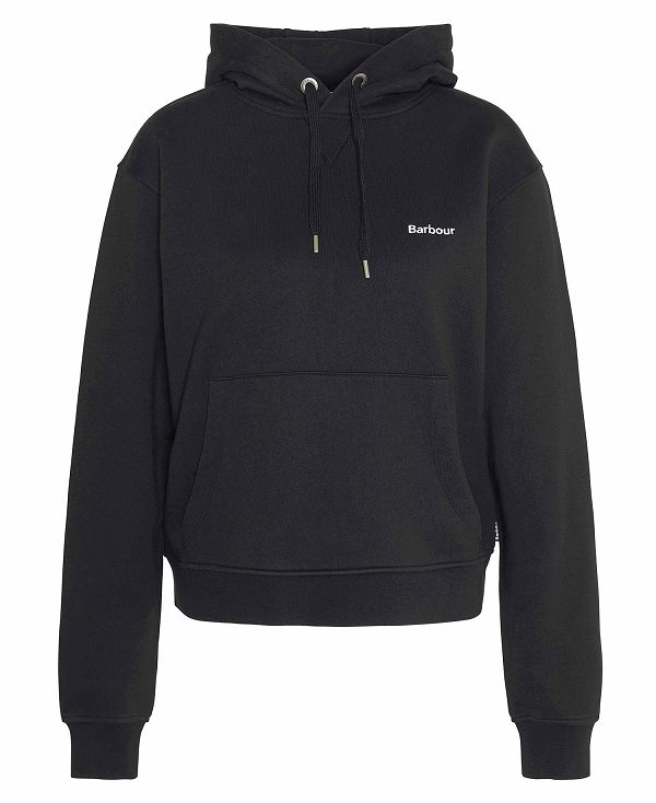 Barbour Marsden Oversized Hoodie Black | BABO89807