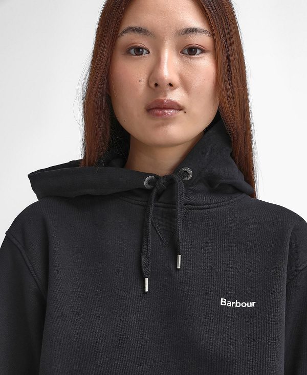 Barbour Marsden Oversized Hoodie Black | BABO89807