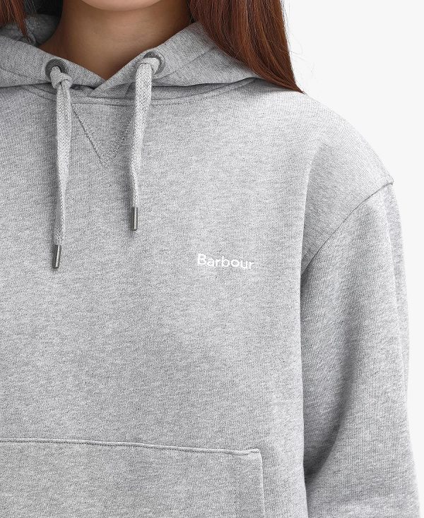 Barbour Marsden Oversized Hoodie Light Grey Marl | BABO89805