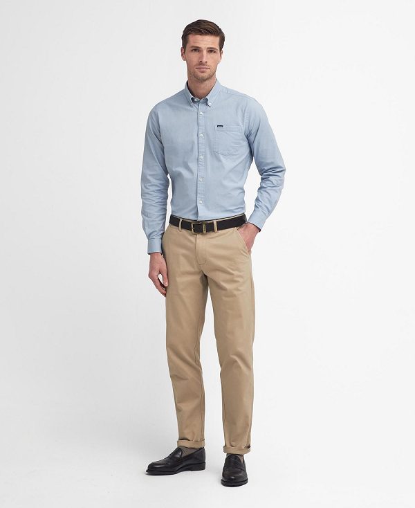 Barbour Marsden Tailored Long-sleeved Shirt Blue | BABO87921