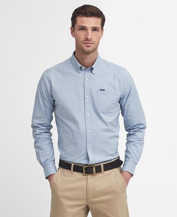 Barbour Marsden Tailored Long-sleeved Shirt Blue | BABO87921