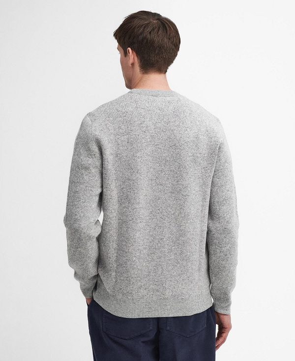 Barbour Medlock Intarsia Crew Neck Jumper Grey | BABO88690