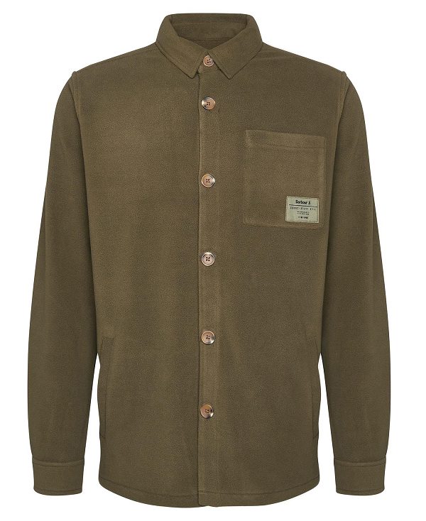 Barbour Microfleece Overshirt Olive | BABO87959