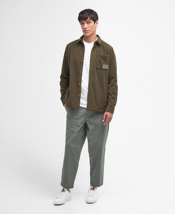 Barbour Microfleece Overshirt Olive | BABO87959