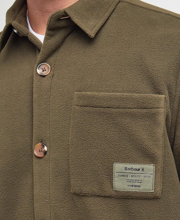 Barbour Microfleece Overshirt Olive | BABO87959