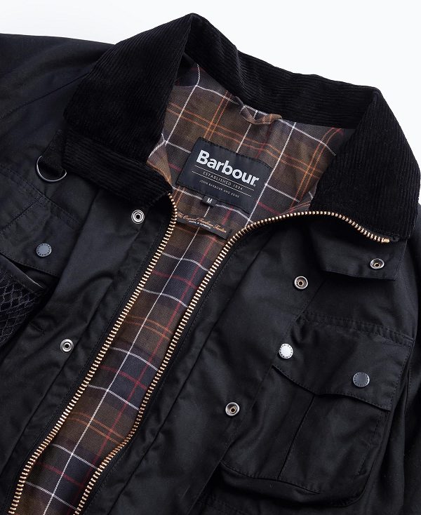 Barbour Modified Dryfly Waxed Jacket Classic Black | BABO87288