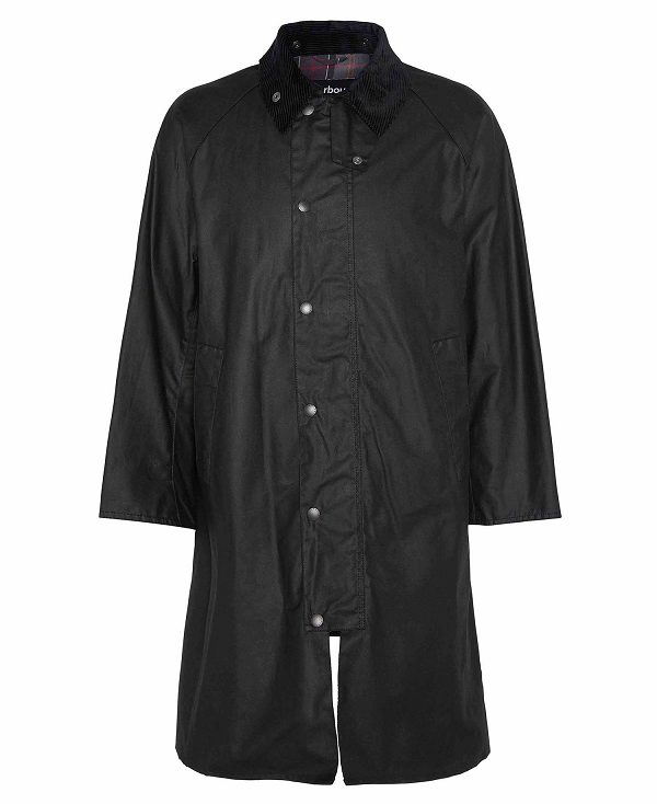 Barbour Modified Exmoor Waxed Coat Black | BABO87254