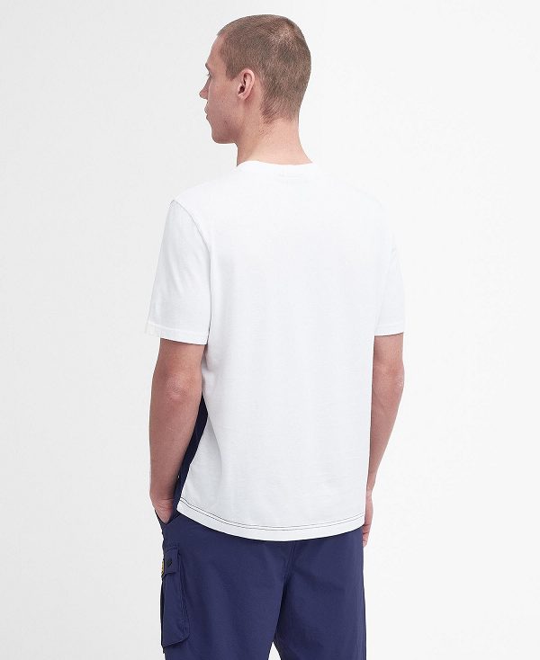 Barbour Mondrian Colour-blocked T-shirt Bright White | BABO88368