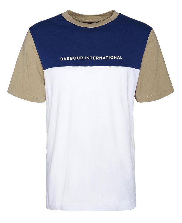 Barbour Mondrian Colour-blocked T-shirt Coriander | BABO88327