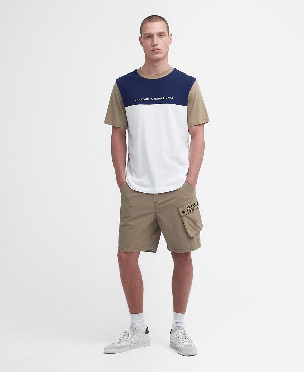 Barbour Mondrian Colour-blocked T-shirt Coriander | BABO88327