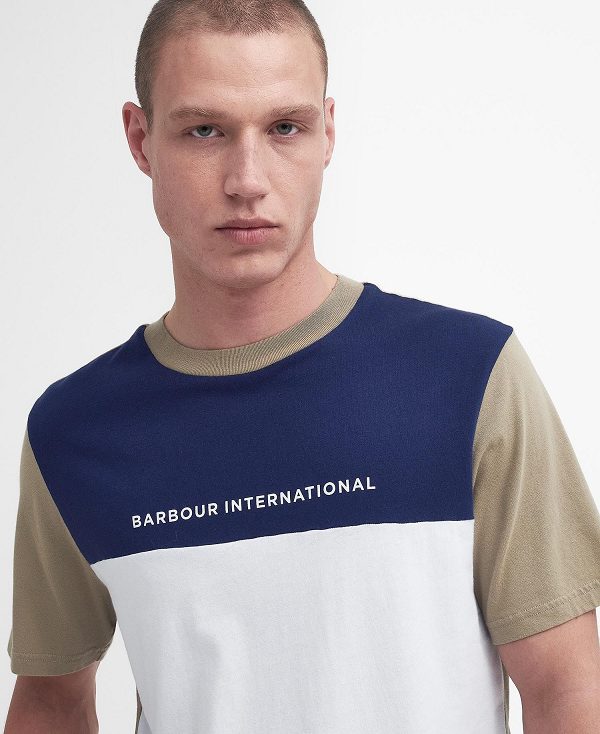 Barbour Mondrian Colour-blocked T-shirt Coriander | BABO88327