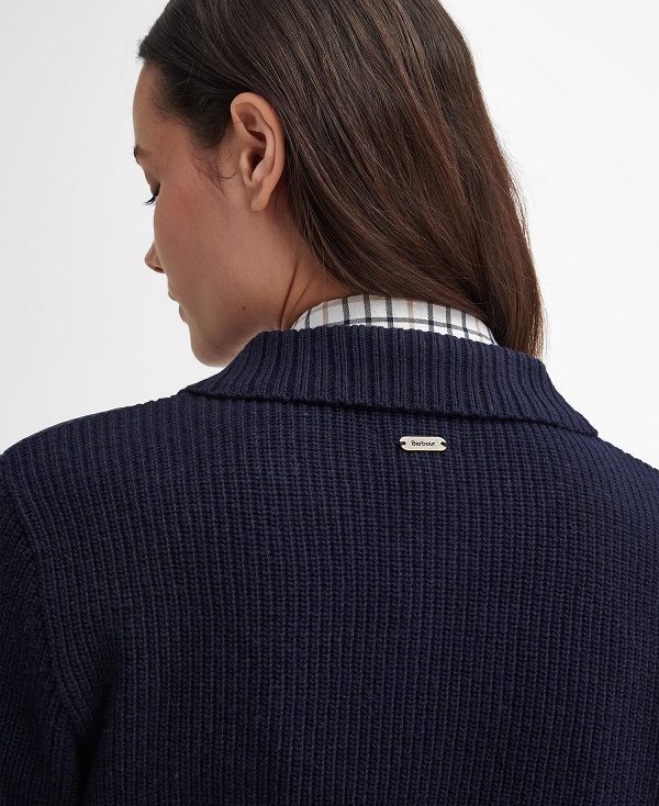 Barbour Moors Quilted Cardigan Classic Navy | BABO89719