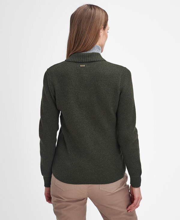 Barbour Moors Quilted Cardigan Olive | BABO89777