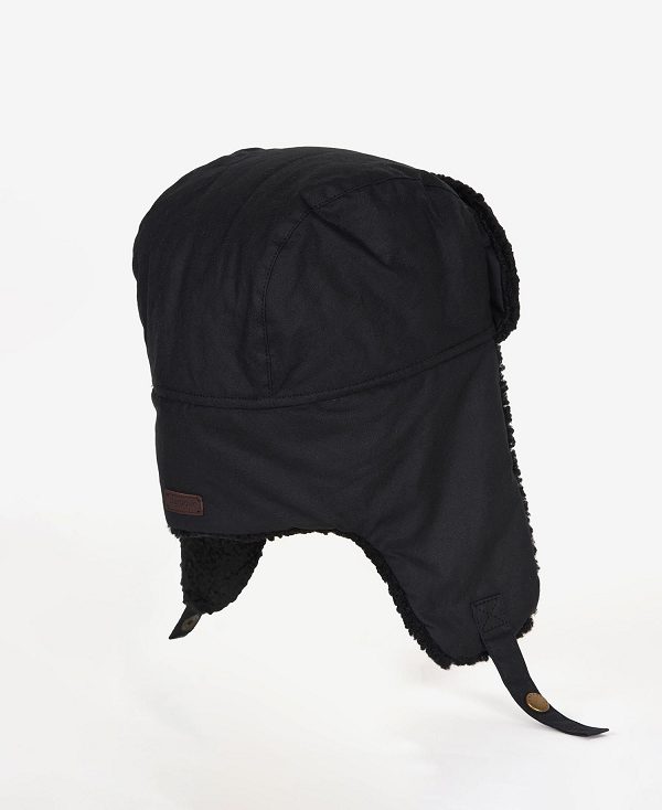 Barbour Morar Wax Trapper Hat Blackand Explore The Full Range Of Trappers | BABO89030