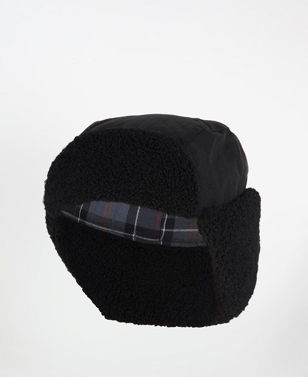 Barbour Morar Wax Trapper Hat Blackand Explore The Full Range Of Trappers | BABO89030