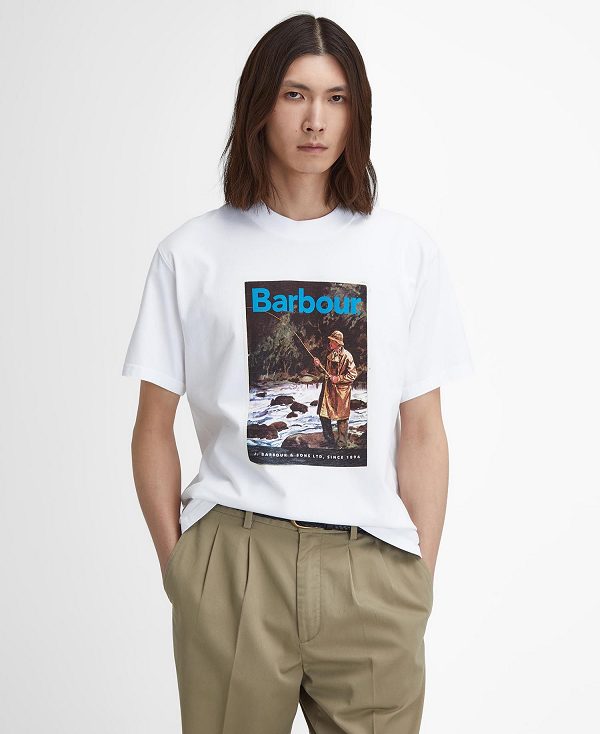 Barbour Mortt Oversized Graphic T-shirt White | BABO88396