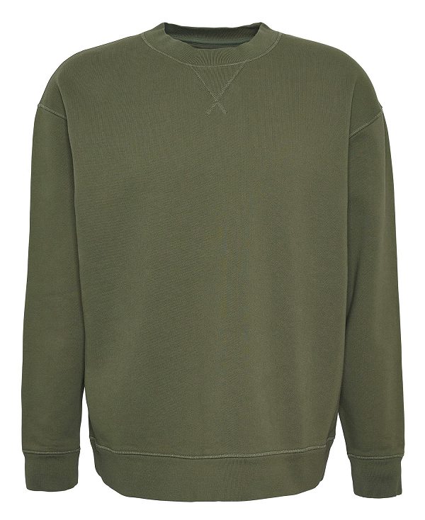 Barbour Mosely Oversized Sweatshirt Mid Olive | BABO88449