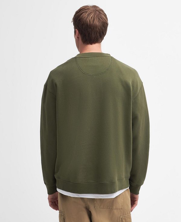 Barbour Mosely Oversized Sweatshirt Mid Olive | BABO88449