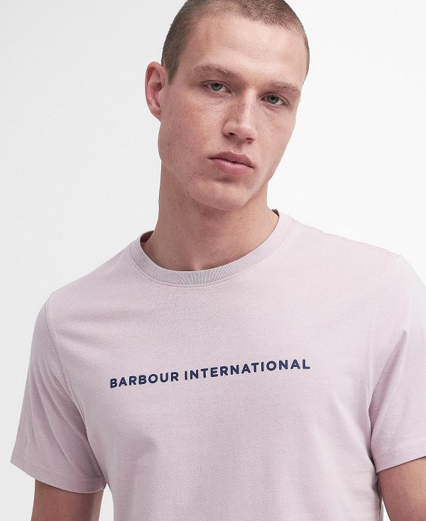 Barbour Motored T-shirt Dusk Pink | BABO88330