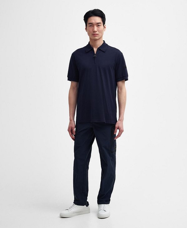 Barbour Nara Pique Polo Shirt Sapphire Navy | BABO88076