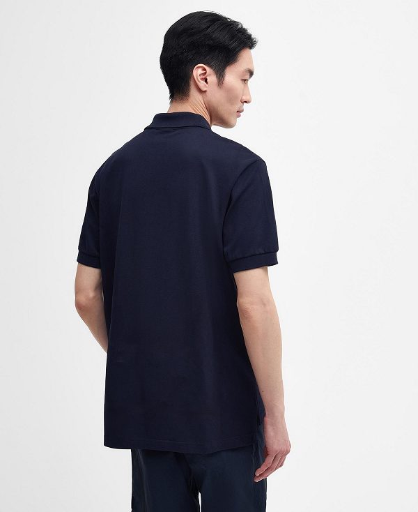 Barbour Nara Pique Polo Shirt Sapphire Navy | BABO88076