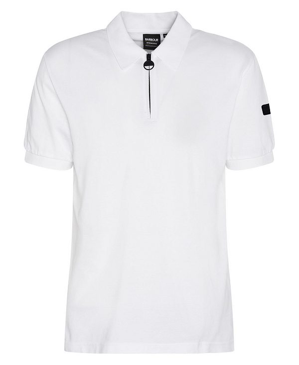 Barbour Nara Pique Polo Shirt White | BABO88115