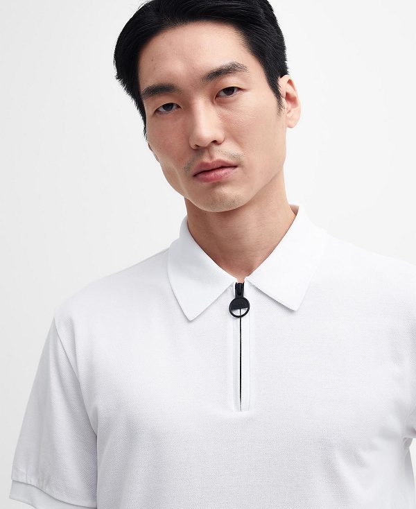 Barbour Nara Pique Polo Shirt White | BABO88115