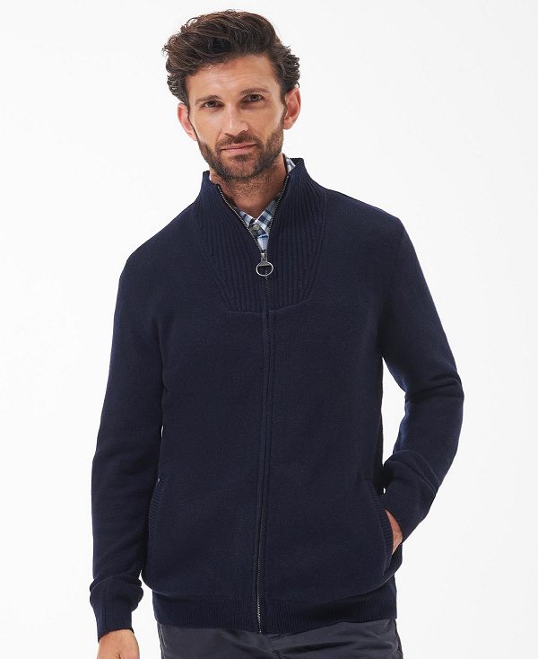 Barbour Nelson Essential Full-zip Jumper Classic Navy | BABO88583