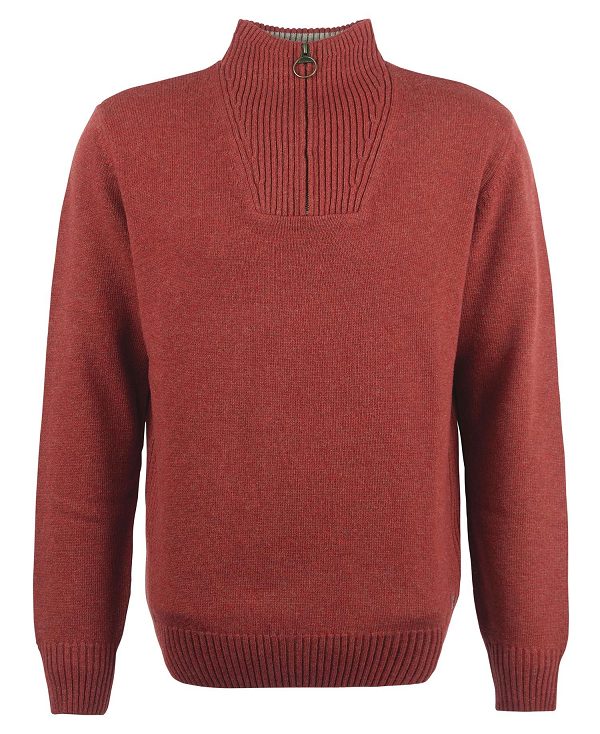 Barbour Nelson Essential Half-zip Jumper Red | BABO88559