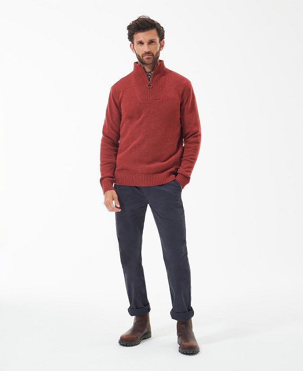 Barbour Nelson Essential Half-zip Jumper Red | BABO88559