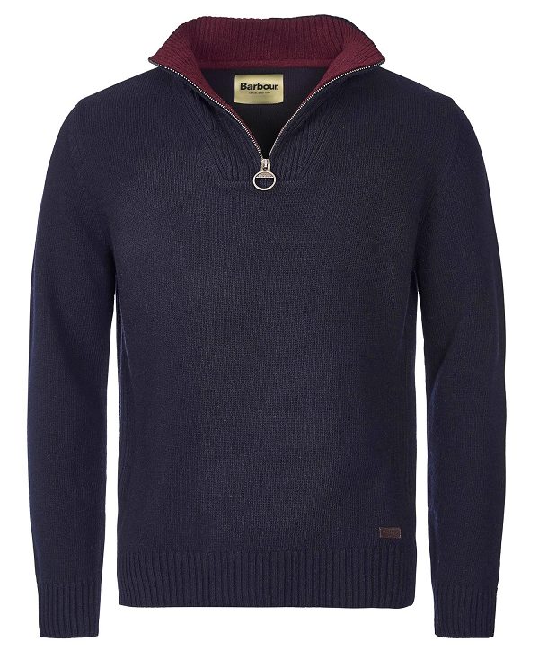 Barbour Nelson Essential Half-zip Jumper Navy | BABO88572