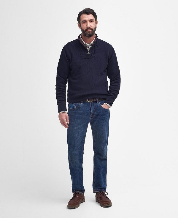 Barbour Nelson Essential Half-zip Jumper Navy | BABO88572