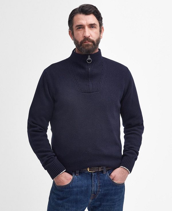 Barbour Nelson Essential Half-zip Jumper Navy | BABO88572