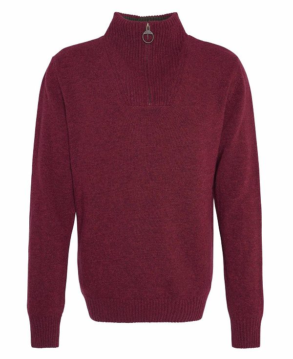 Barbour Nelson Essential Half-zip Jumper Red | BABO88668