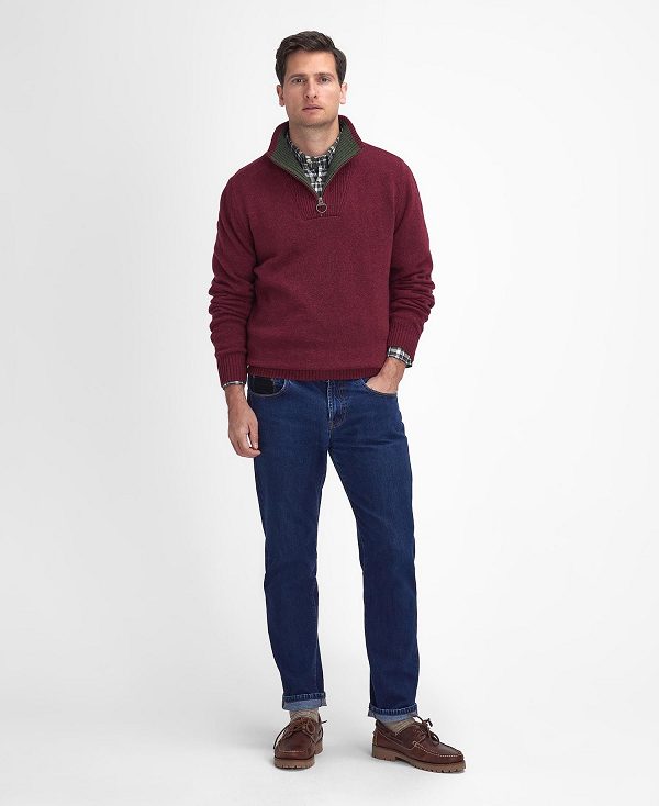 Barbour Nelson Essential Half-zip Jumper Red | BABO88668