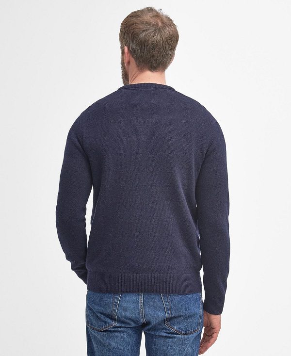 Barbour Nelson Essential V Neck Jumper Navy | BABO88547