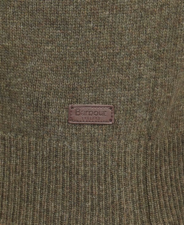 Barbour Nelson Essential V Neck Jumper Seaweed | BABO88515