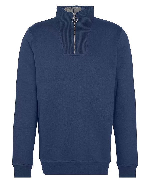 Barbour Nelson Half-zip Sweatshirt Classic Navy | BABO88479