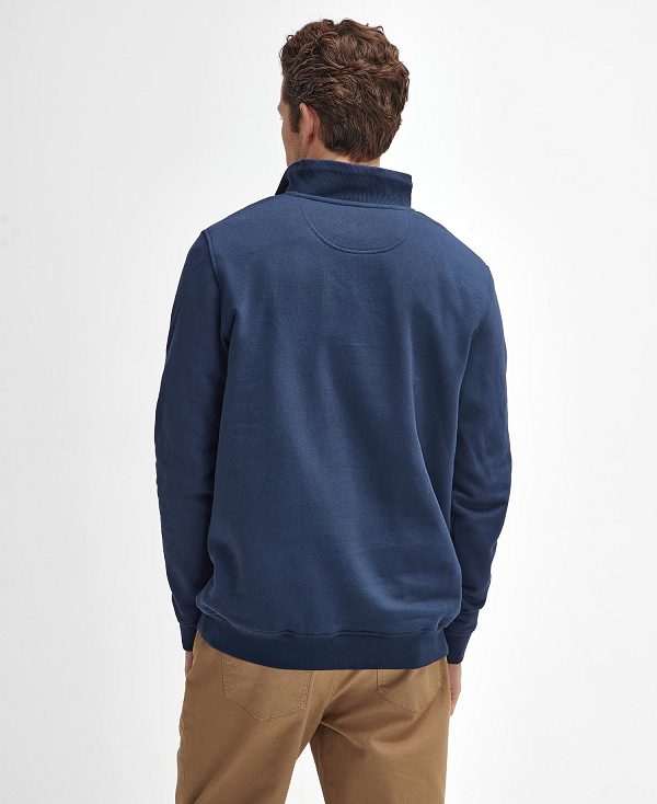 Barbour Nelson Half-zip Sweatshirt Classic Navy | BABO88479