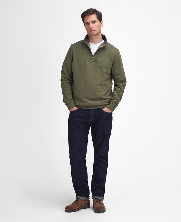 Barbour Nelson Half-zip Sweatshirt Classic Navy | BABO88481