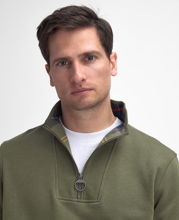 Barbour Nelson Half-zip Sweatshirt Classic Navy | BABO88481