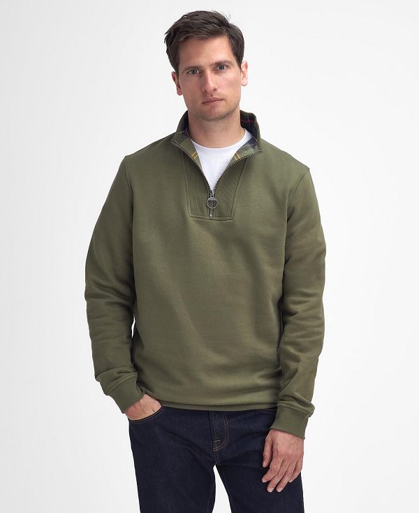 Barbour Nelson Half-zip Sweatshirt Classic Navy | BABO88481