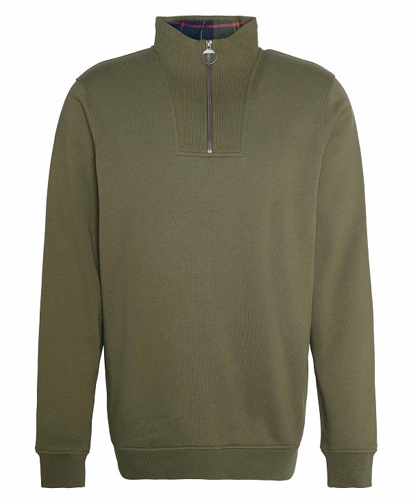 Barbour Nelson Half-zip Sweatshirt Green | BABO88637