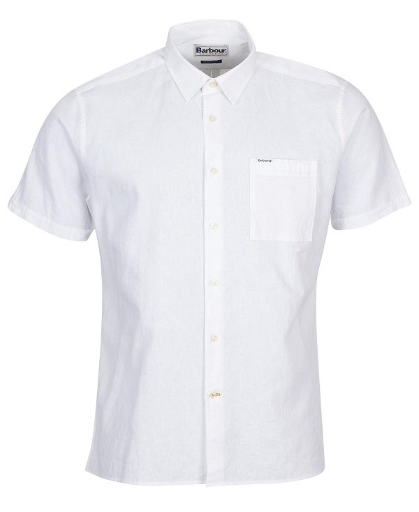 Barbour Nelson Regular Short-sleeved Shirt White | BABO87629