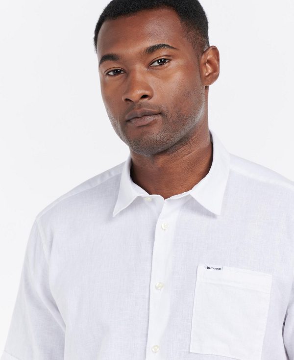 Barbour Nelson Regular Short-sleeved Shirt White | BABO87629