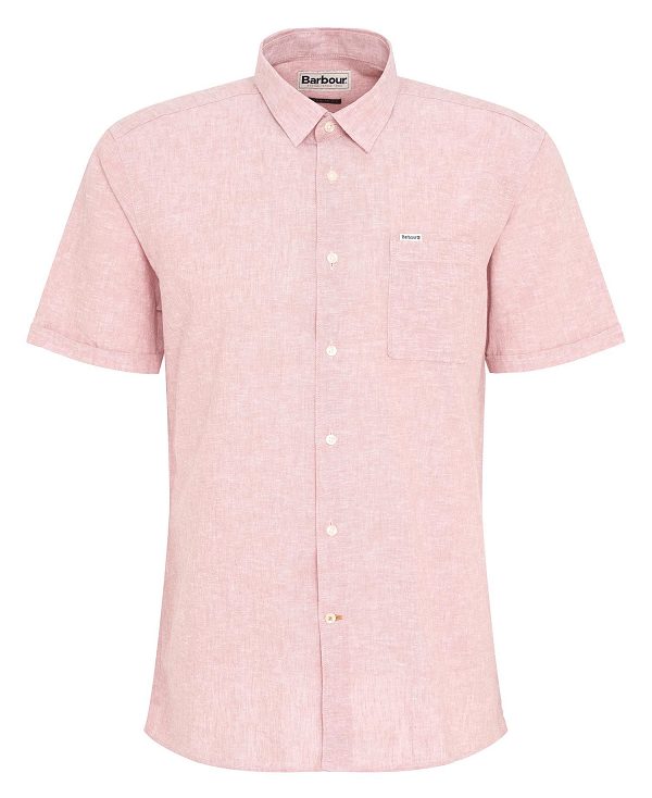 Barbour Nelson Regular Short-sleeved Shirt Pink Clay | BABO87736